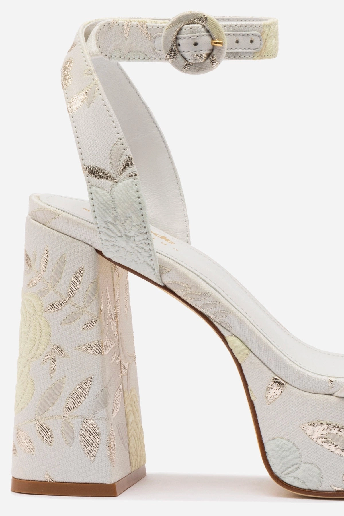Simple Step Dynamic Sole Larroud?? x Markarian Dolly Sandal In Yvette Ivory Brocade