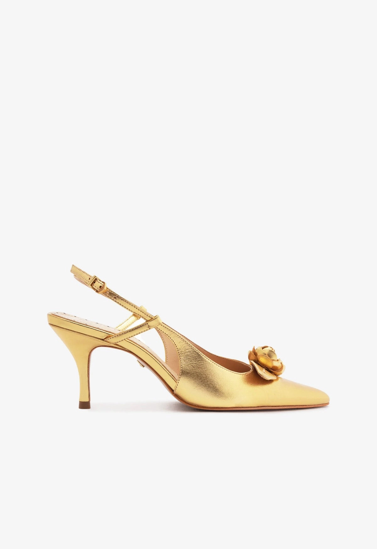 Alma Sling Metallic Leather Pump French Soft