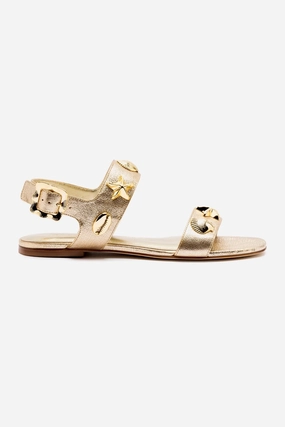 Timeless Design Flats Dance Night Madison Flat In Gold Metallic Leather