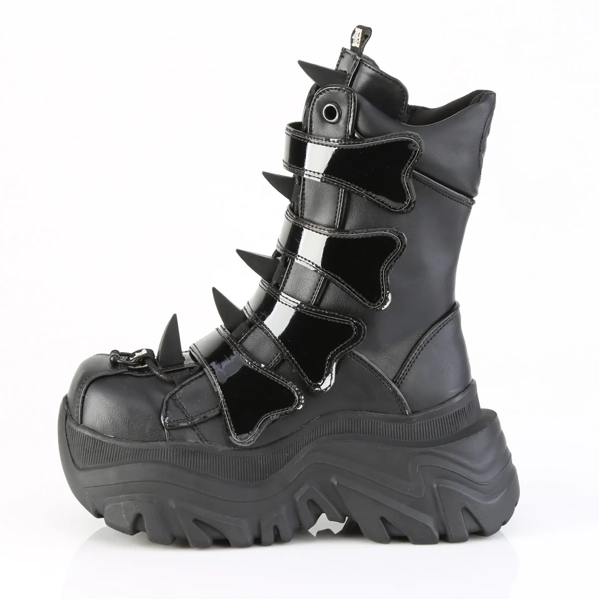 ECHO-110 DemoniaCult Black Vegan Leather Sexy Women's Mid-Calf & Knee High Boots (Alternative Footwear)