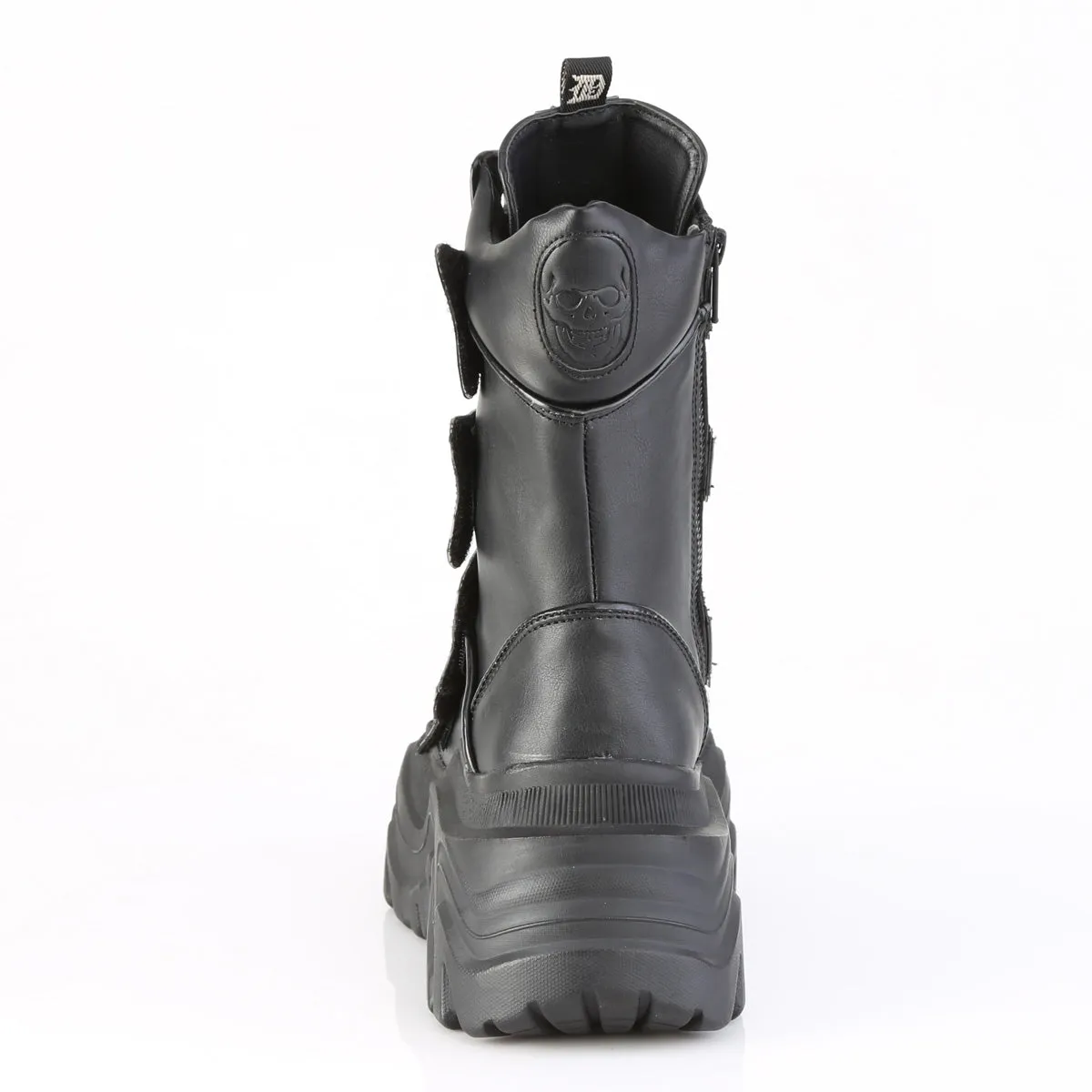 ECHO-110 DemoniaCult Black Vegan Leather Sexy Women's Mid-Calf & Knee High Boots (Alternative Footwear)