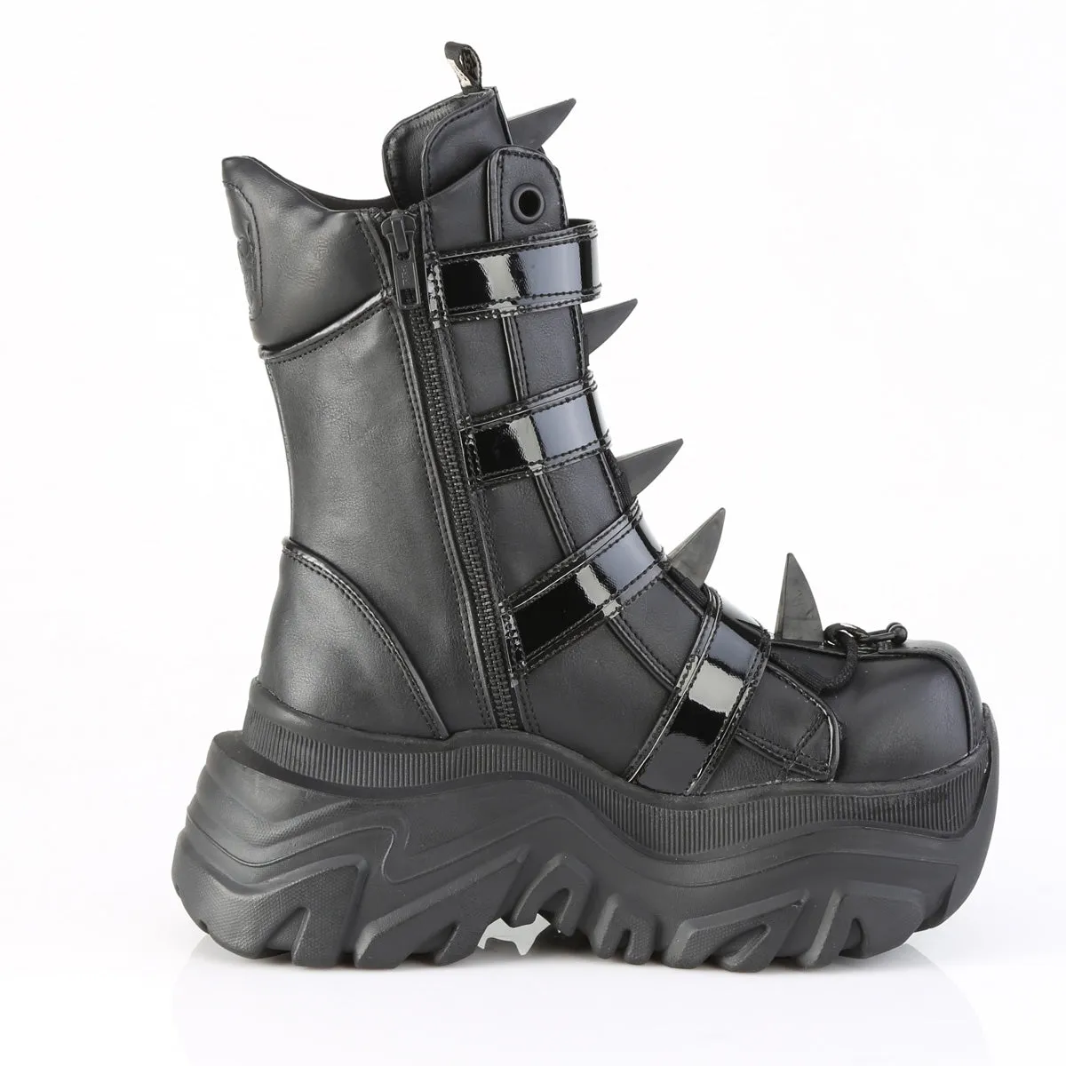 ECHO-110 DemoniaCult Black Vegan Leather Sexy Women's Mid-Calf & Knee High Boots (Alternative Footwear)