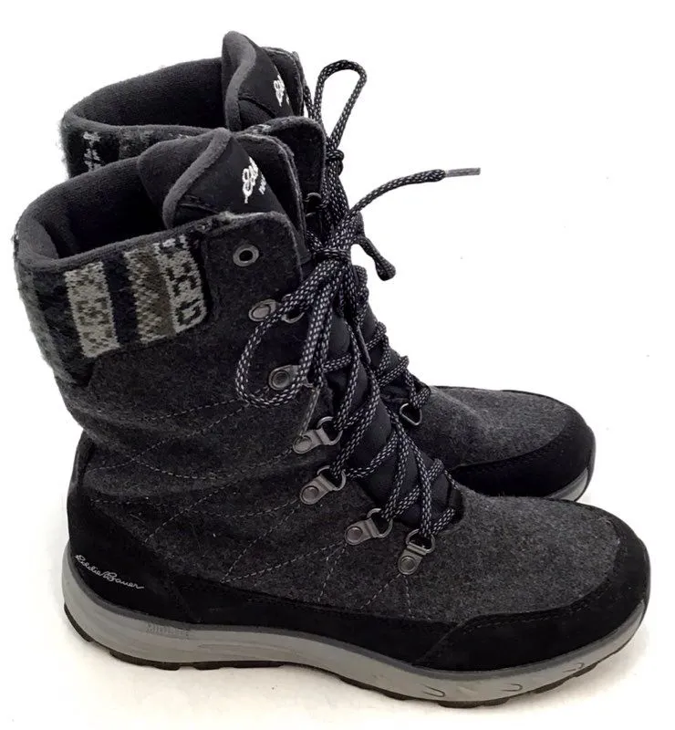 Eddie Bauer Women's Black Snow Boots - Size 9.5