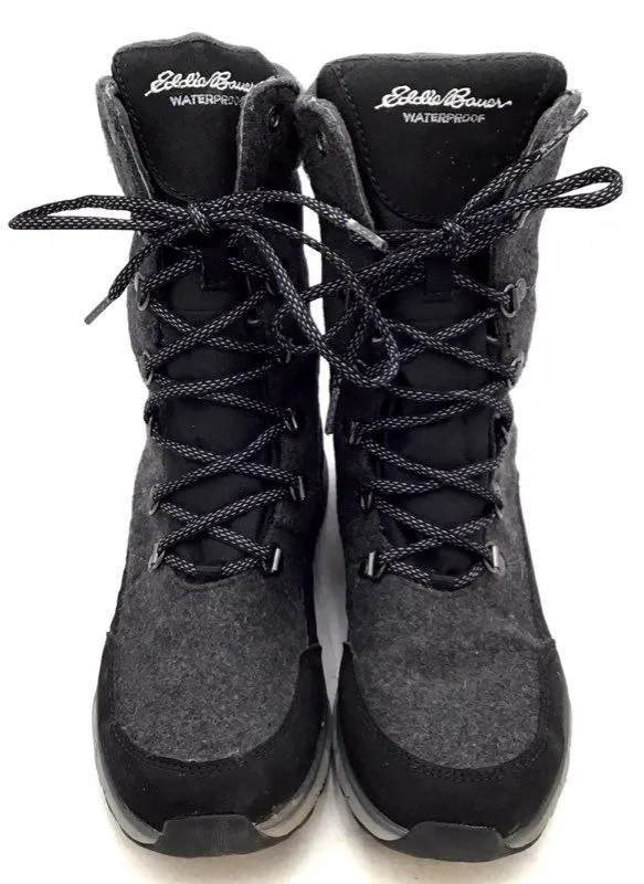 Eddie Bauer Women's Black Snow Boots - Size 9.5