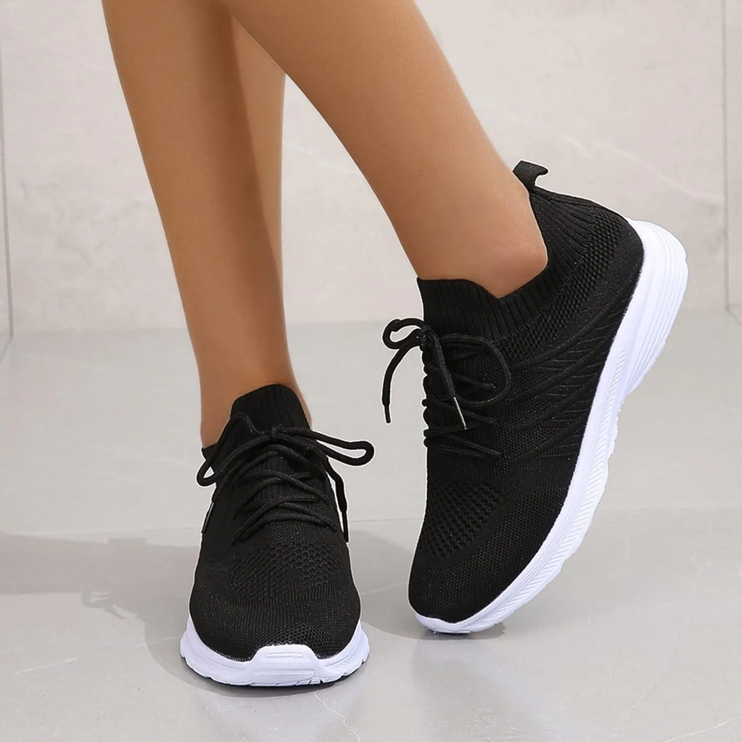 Eduavar Sneakers for Women Trendy, Sneakers for Women Sports Sneakers Lace-up Shoes Lightweight Breathable Walking Sneakers