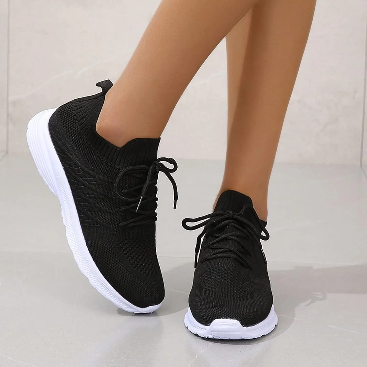 Eduavar Sneakers for Women Trendy, Sneakers for Women Sports Sneakers Lace-up Shoes Lightweight Breathable Walking Sneakers