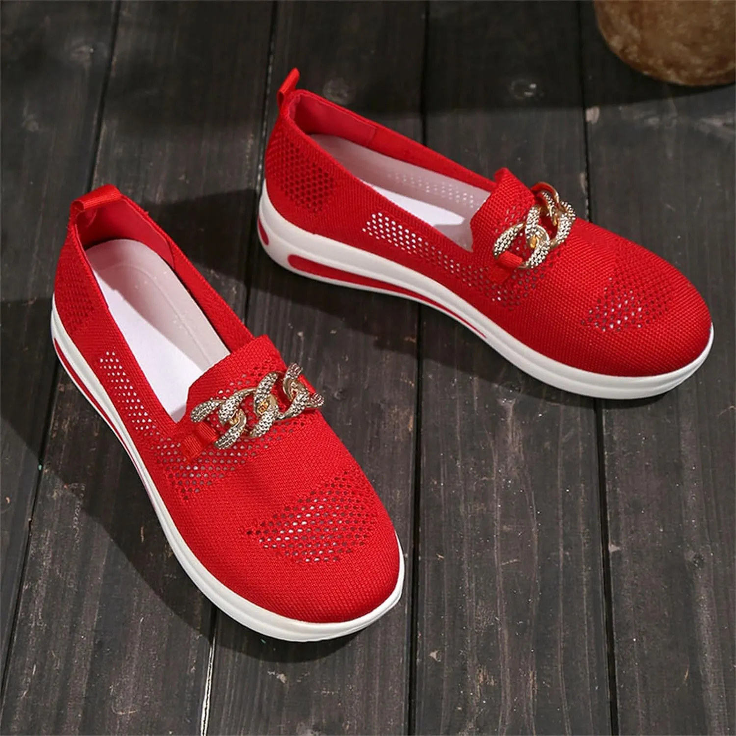 Eduavar Sneakers for Women Trendy, Womens Shoes Sneakers Breathable Mesh Sneakers Platform Low Heel Shoes Walking Sneakers