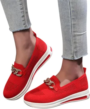 Eduavar Sneakers for Women Trendy, Womens Shoes Sneakers Breathable Mesh Sneakers Platform Low Heel Shoes Walking Sneakers