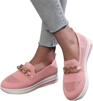 Eduavar Sneakers for Women Trendy, Womens Shoes Sneakers Breathable Mesh Sneakers Platform Low Heel Shoes Walking Sneakers