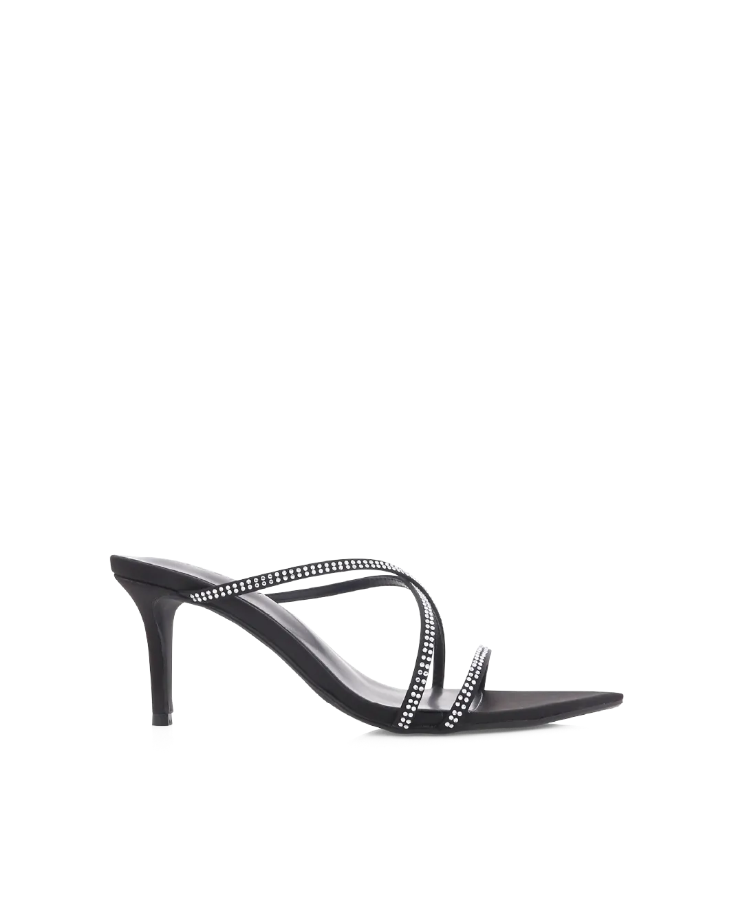City Walk Elegant Booties EFFY - BLACK SATIN-DIAMANTE