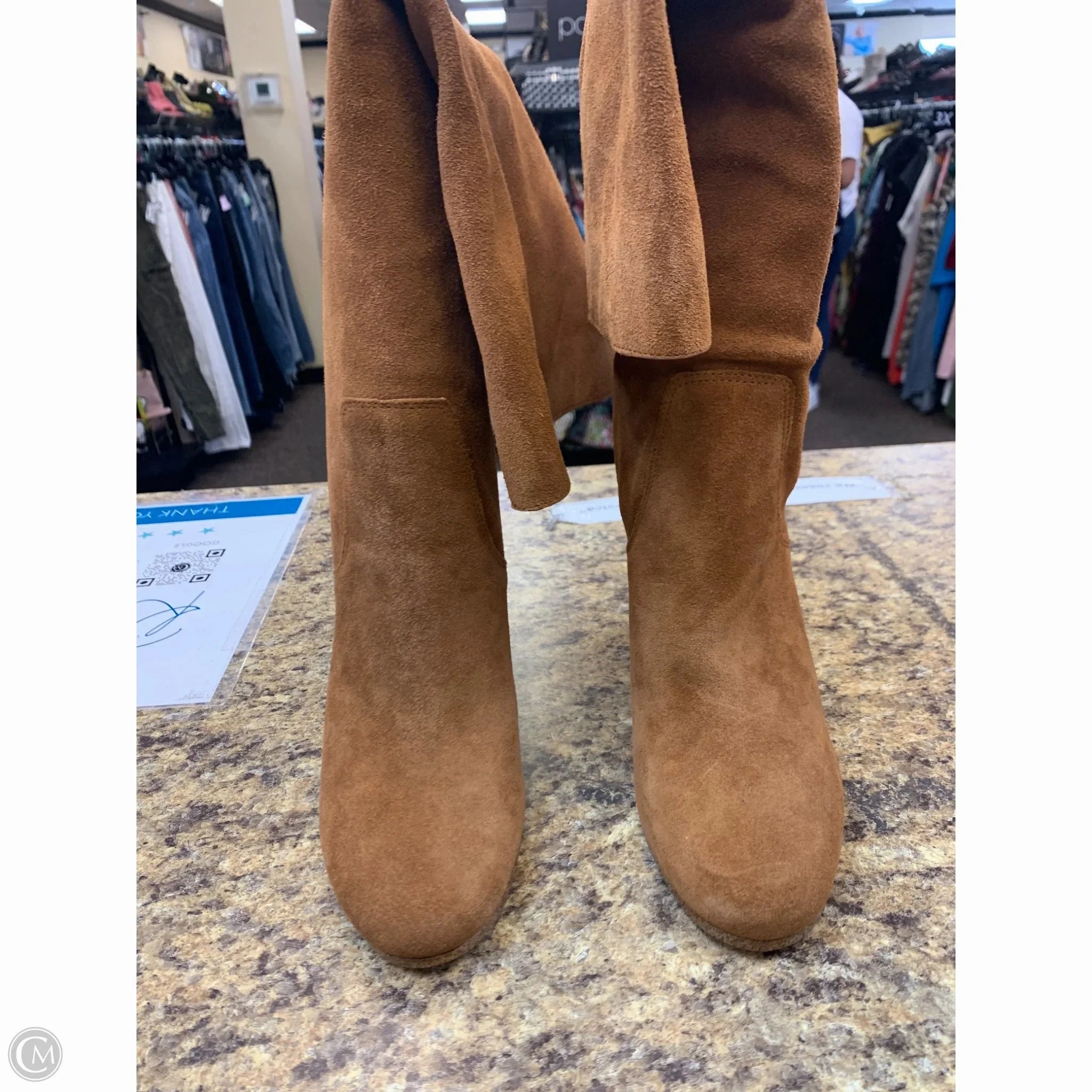 Water Resistant Boots Knee Heels By Michael By Michael Kors In Brown, Size: 7