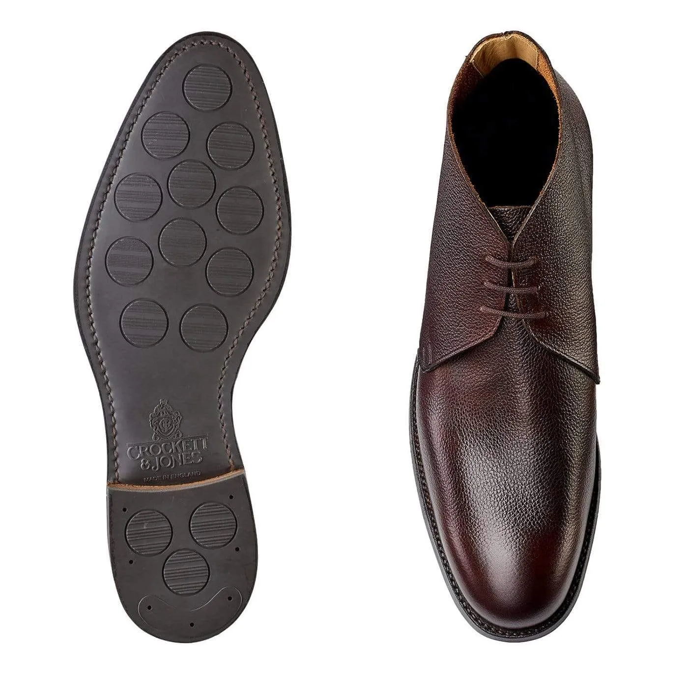Chukka Dark Brown Pebble Grain Support Foot