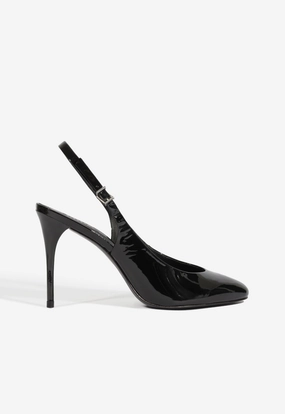Geraldine Sling Patent Pump Stable construction Lace Up
