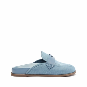 Slip Resistant All Weather Beach Fun Ava Denim Flat