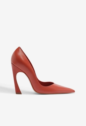 Lexi High Sculptural Red Pump Old School