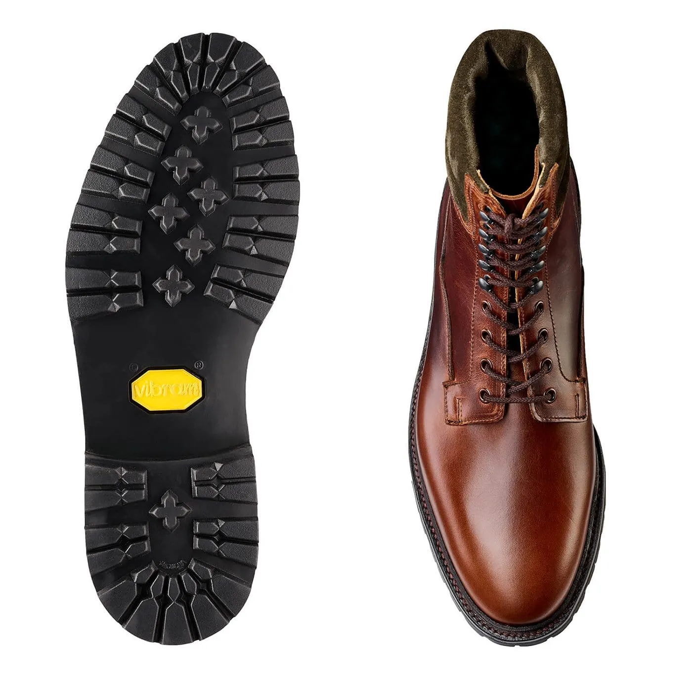 Air Flow Padded Interior Nature Lover Ross Chocolate Hurricane Hide & Earth Green Suede Collar