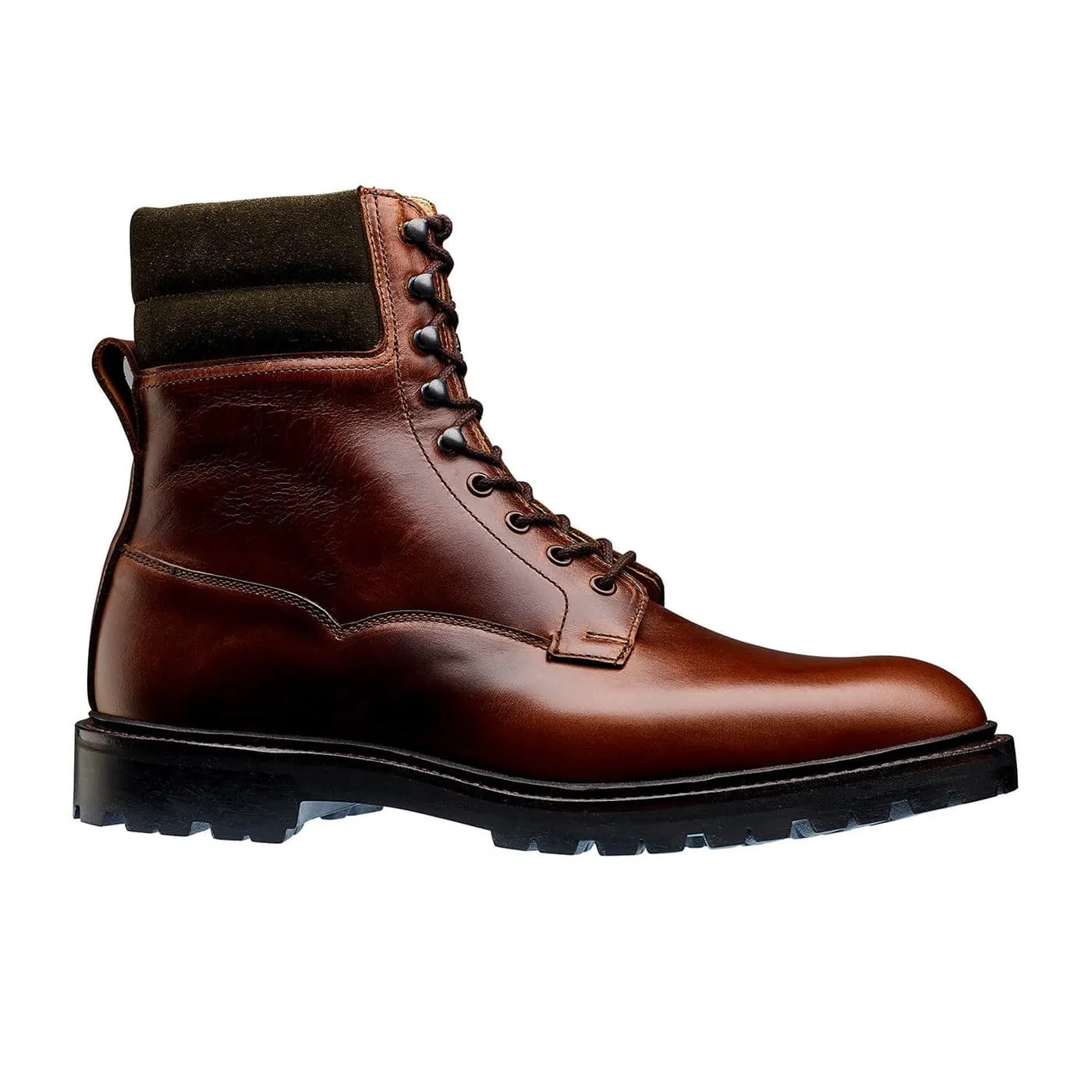 Comfortable Arch Comfortable Flex Ross Chocolate Hurricane Hide & Earth Green Suede Collar