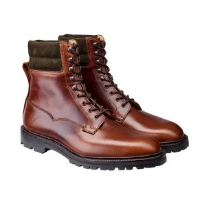 Mud Resistant All Day Wear Ross Chocolate Hurricane Hide & Earth Green Suede Collar