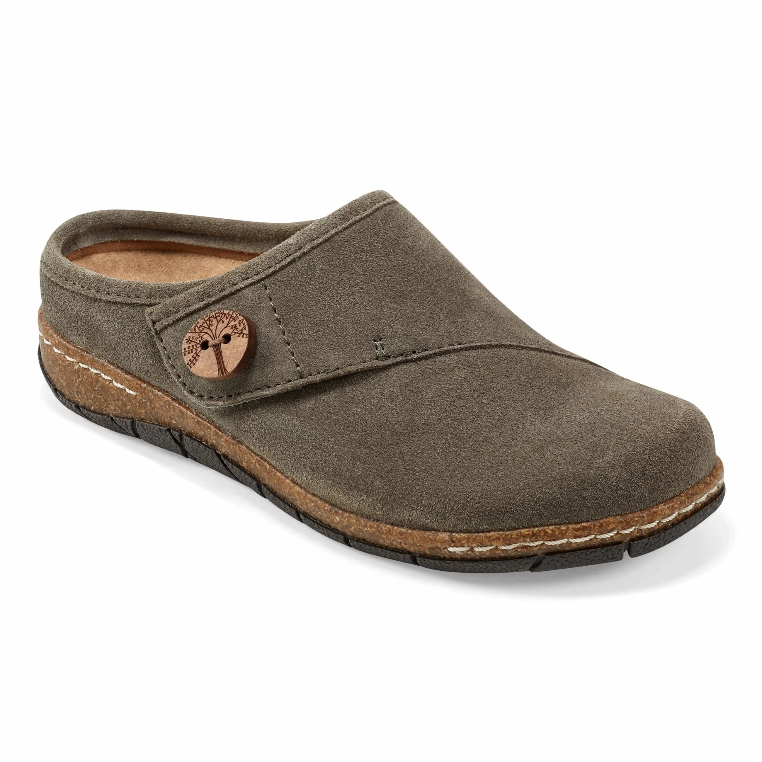 Ezra Round Toe Casual Slip-on Flat Clogs Adjustable Feature