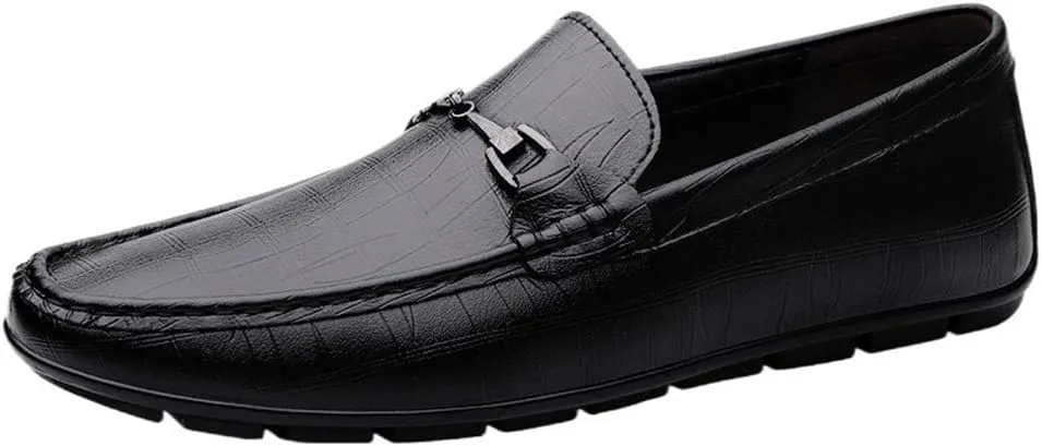 Fashion Loafers for Men Pu Leather Business Moccasins Shoe Solid Color Prom Wedding Rubber Sole Slip Casual Slip On