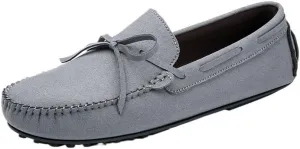Fashion Loafers for Mens Suede Vamp Working Tuxedo Round Toe Non Slip Low Top Block Heel Anti-Slip Shoe Slip-on