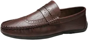 Fashion Men Loafers Faux Leather Working Tuxedo Round Toe Solid Color Prom Anti-Slip Non Slip Shoe Slip On