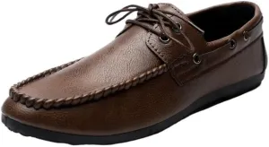 Fashion Men Loafers Shoes Faux Leather Casual Solid Color Anti-Slip Non Slip Rubber Sole Block Heel Low Top Shoe Slip-on