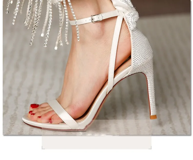 Fashion Rhinestone Back High Heels Sandals