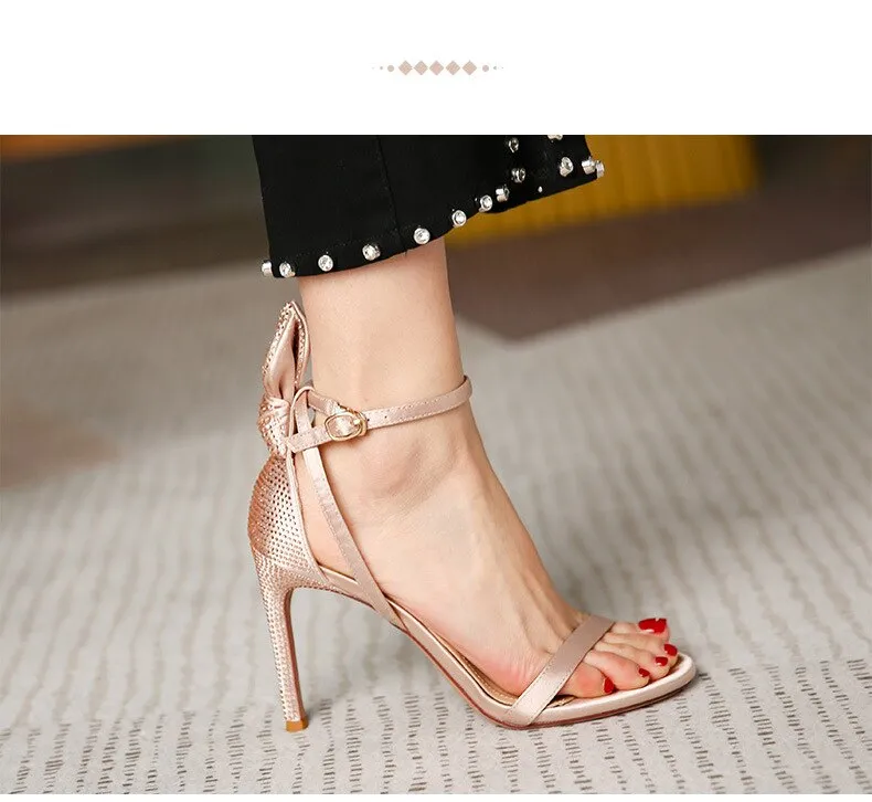 Fashion Rhinestone Back High Heels Sandals