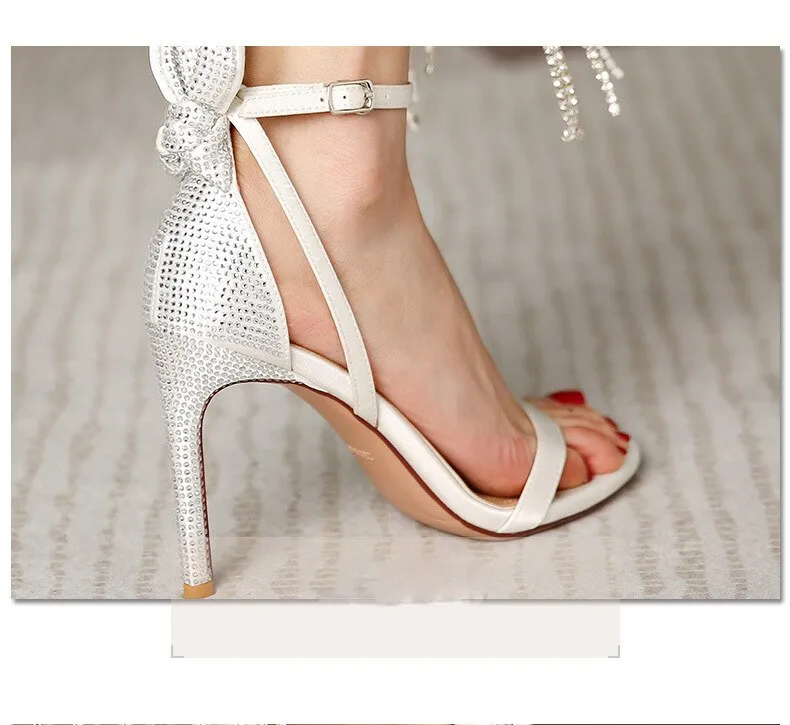 Fashion Rhinestone Back High Heels Sandals