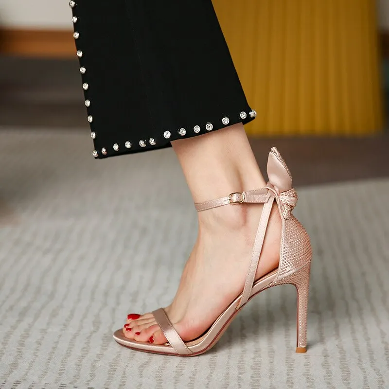 Fashion Rhinestone Back High Heels Sandals