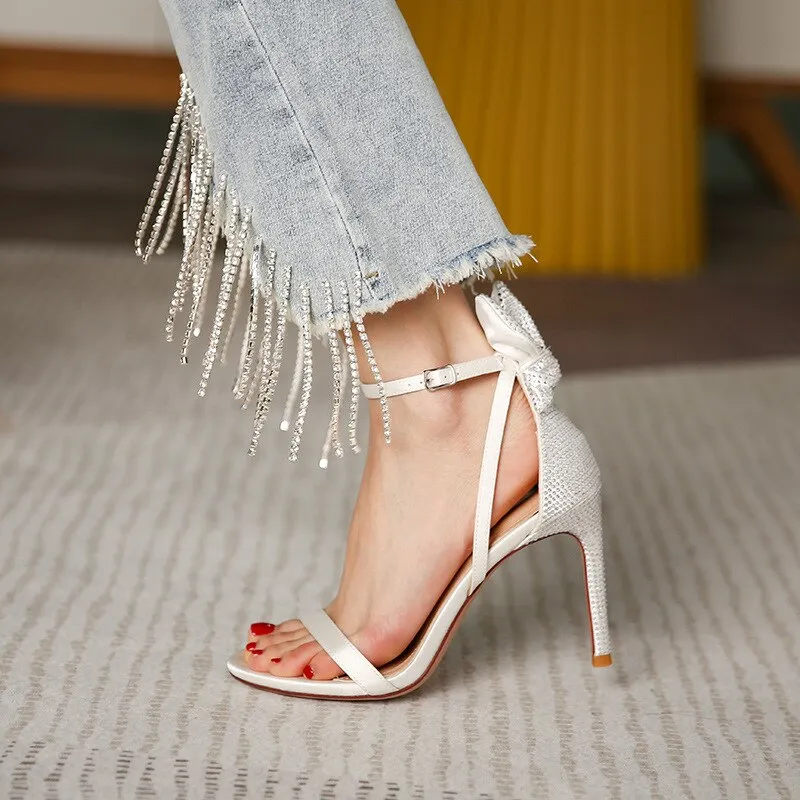Fashion Rhinestone Back High Heels Sandals