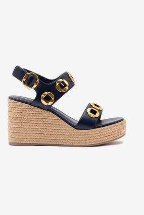 Fashionable And Durable Milan Espadrille In Navy Leather Foot Care Relax Comfort Fit