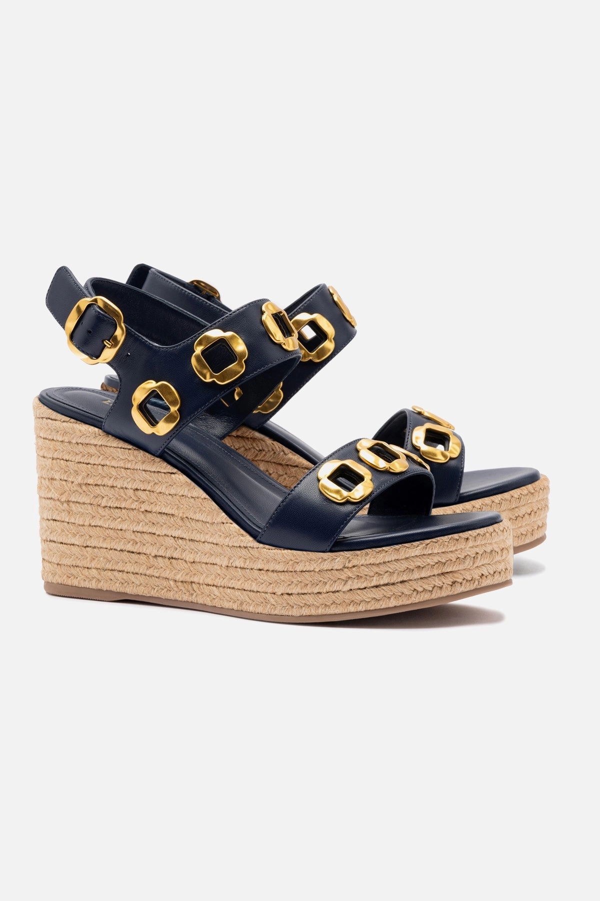 Fashionable And Durable Milan Espadrille In Navy Leather Comfortable Footwear for Summer Wide Fit Baseplate
