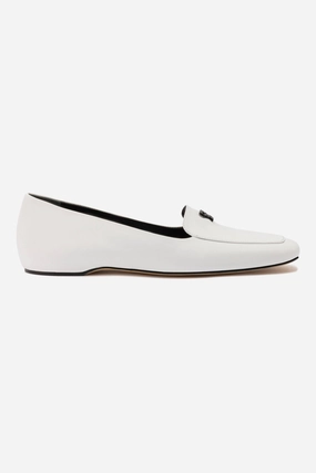 Larroud?? x CPPXO Loafer In White Leather Anti-Fatigue Footwear Travel Friendly Footwear