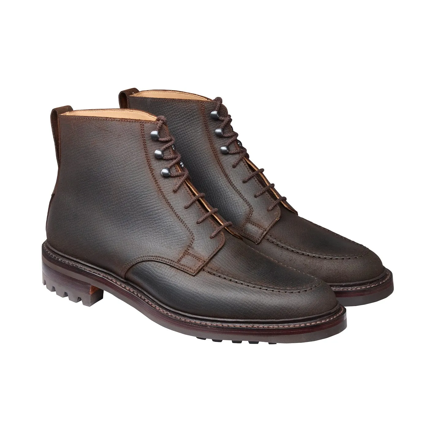 Galway 3 Dark Brown Hatch Grain Rough-Out Suede Shock Absorbing Rainy Day Commuter Biker Tough