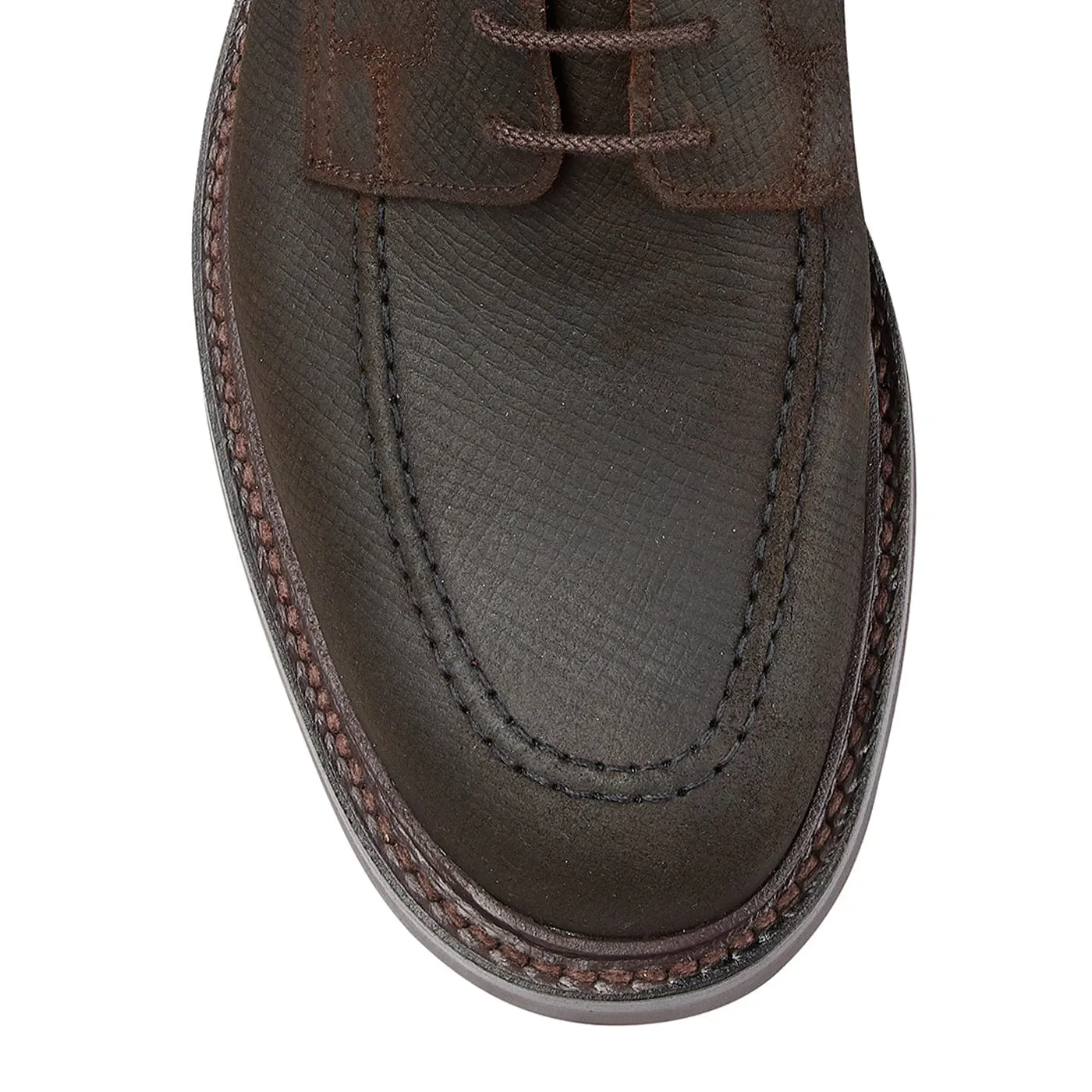 Galway 3 Dark Brown Hatch Grain Rough-Out Suede Country Soul