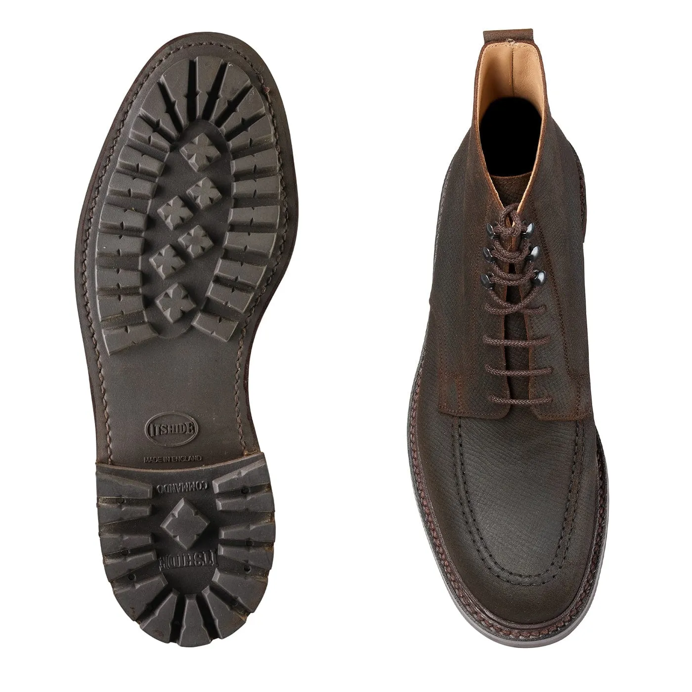 Galway 3 Dark Brown Hatch Grain Rough-Out Suede Reliable Fit Smooth Soles