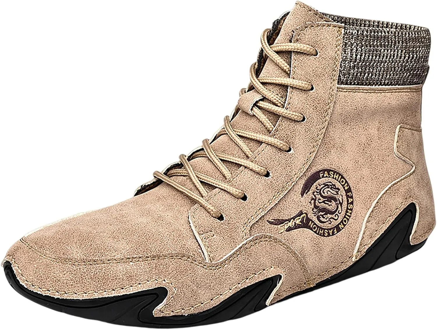 Fit Sneaker Men's Casual Shoes Korean Version High Top Shoes Round Toe Breathable Daily Dad's Shoes Mens Sneaker Boot 9