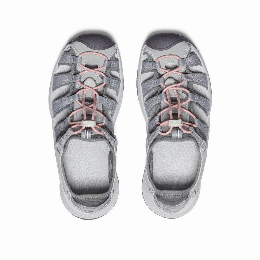 Outdoor Use Universal Strap Lock Mechanism Women's Astoria West Sandal  |  Grey/Coral