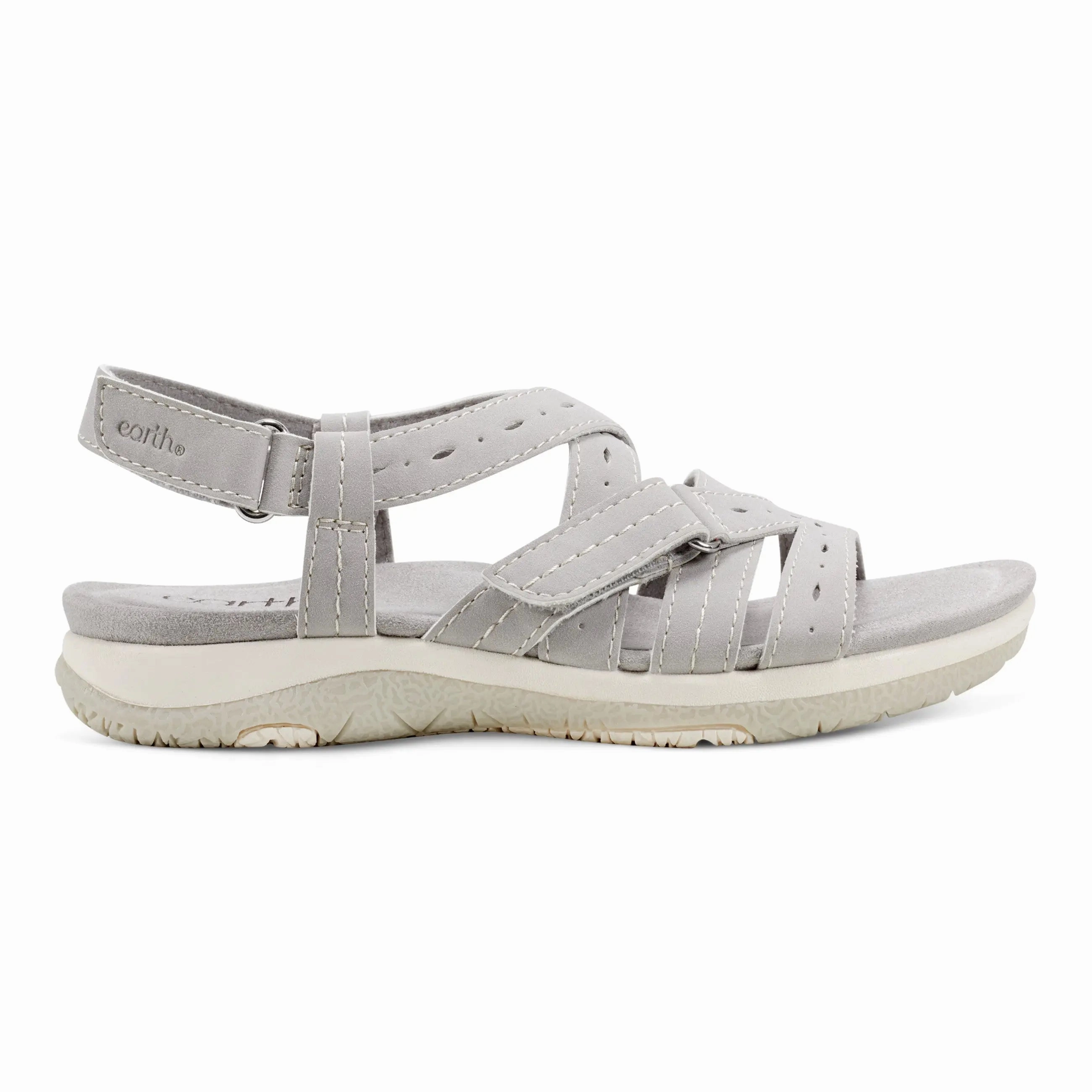 Samsin Round Toe Strappy Casual Flat Sandals Everywhere Fit All-Purpose Outdoor Shoes
