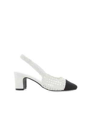 FLORIS - WHITE-BLACK GROSGRAIN Arch Care High Heel