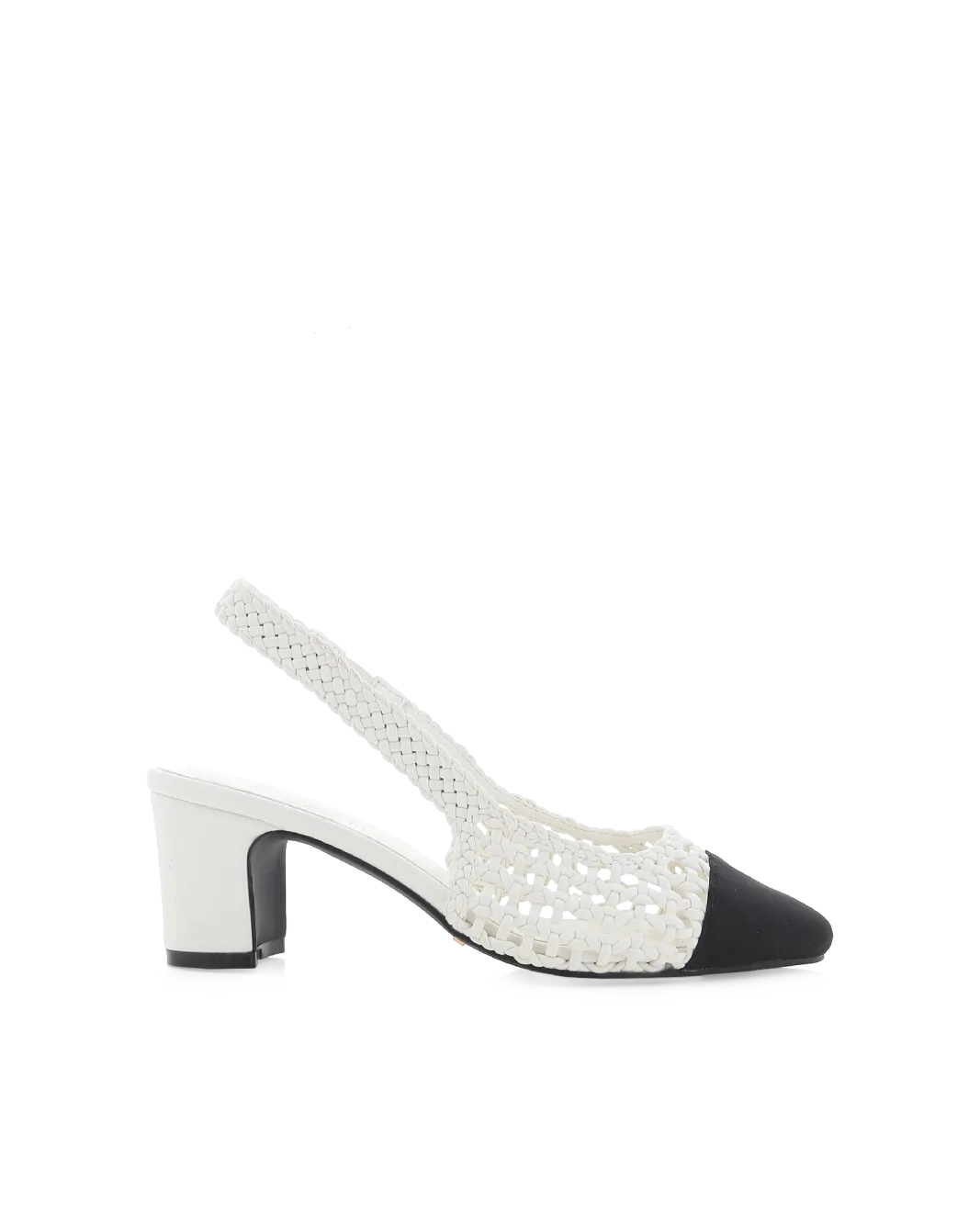 FLORIS - WHITE-BLACK GROSGRAIN Arch Care High Heel