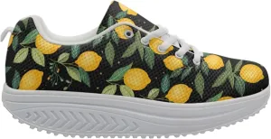 FOR U DESIGNS Breathable Women Swing Wedges Platform Shoes Floral Printed Lightweight Girls Sport Toning Sneakers