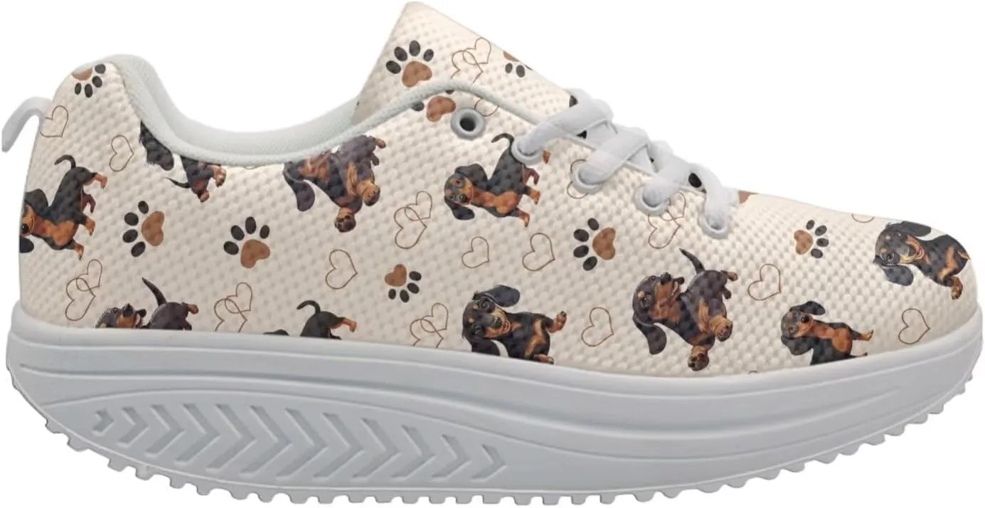 FOR U DESIGNS Fashion Women's Strength Fitness Walking Sneaker Platform Swing Wedges