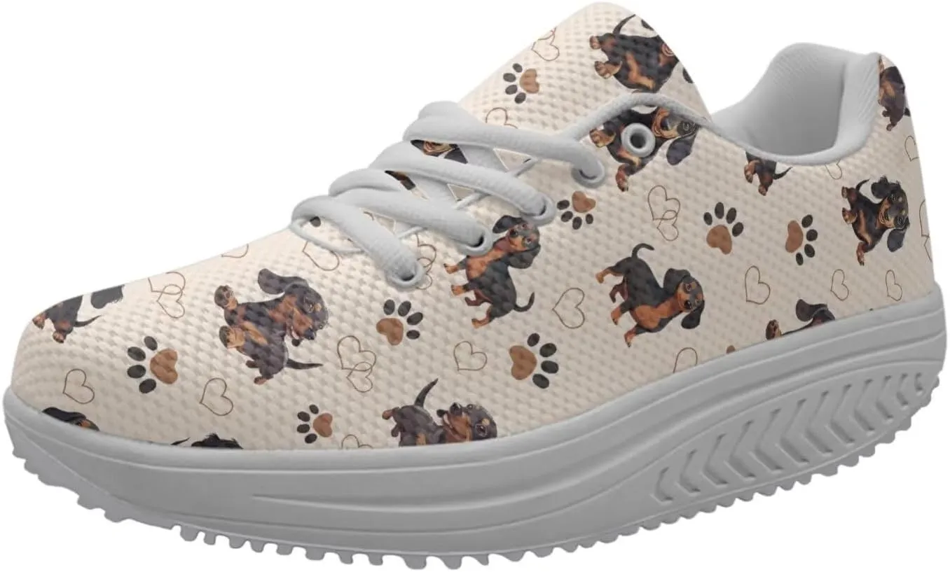 FOR U DESIGNS Fashion Women's Strength Fitness Walking Sneaker Platform Swing Wedges