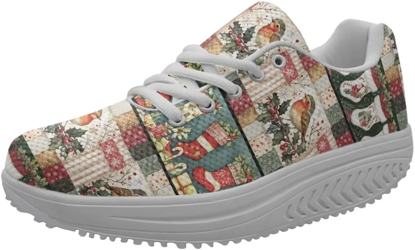 FOR U DESIGNS Fashion Women's Strength Fitness Walking Sneaker Platform Swing Wedges
