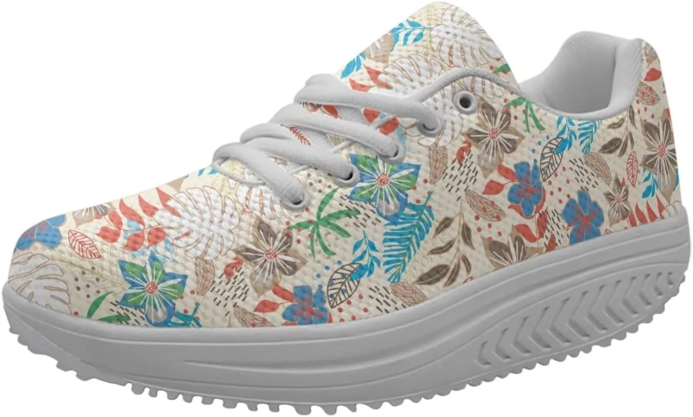 FOR U DESIGNS Fashion Women's Strength Fitness Walking Sneaker Platform Swing Wedges