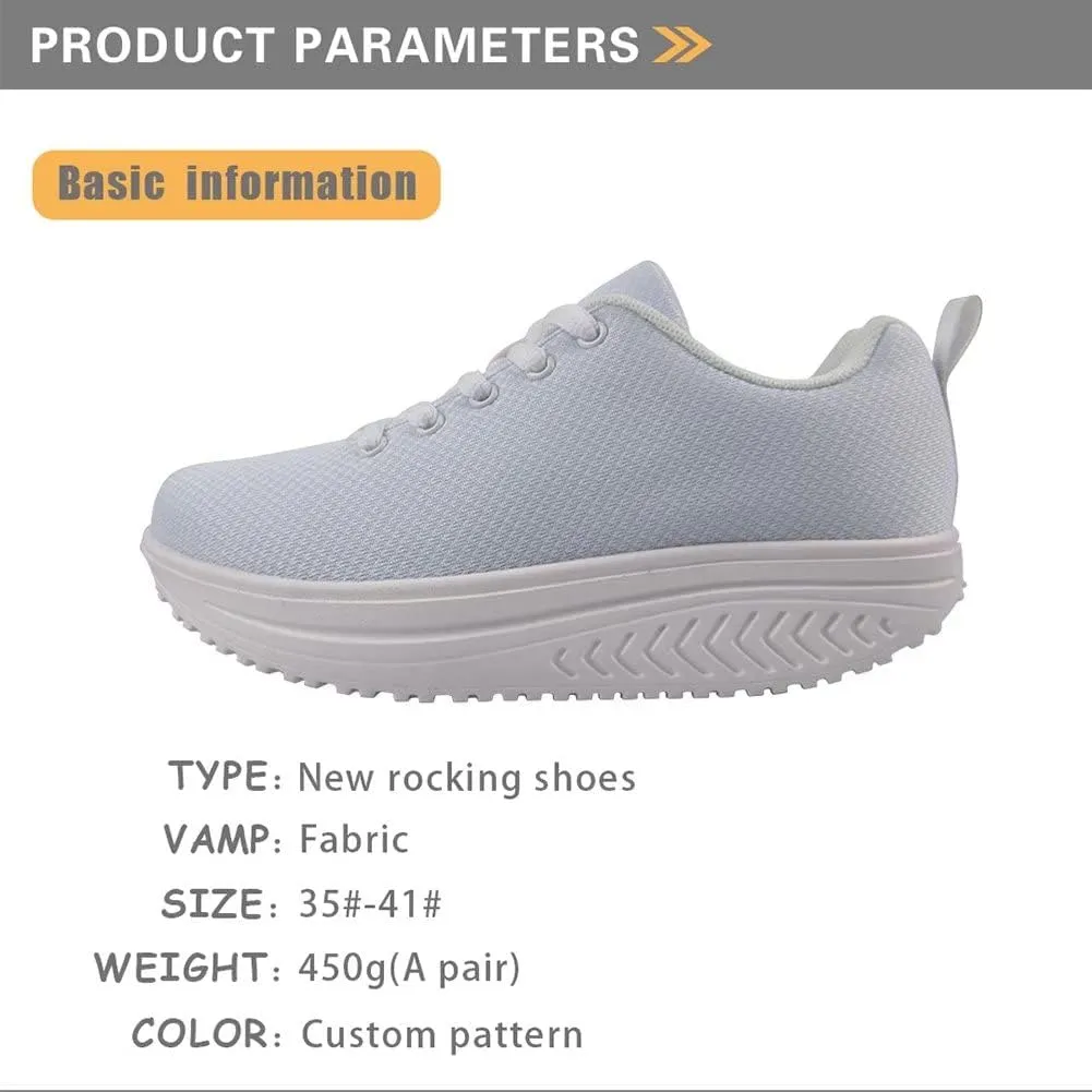 FOR U DESIGNS Novelty Sneakers for Women Platform Walking Shoes Casual Lace Up Running Shoes Lightweight Breathable Shoes