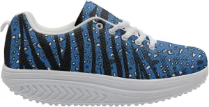 FOR U DESIGNS Novelty Sneakers for Women Platform Walking Shoes Casual Lace Up Running Shoes Lightweight Breathable Shoes